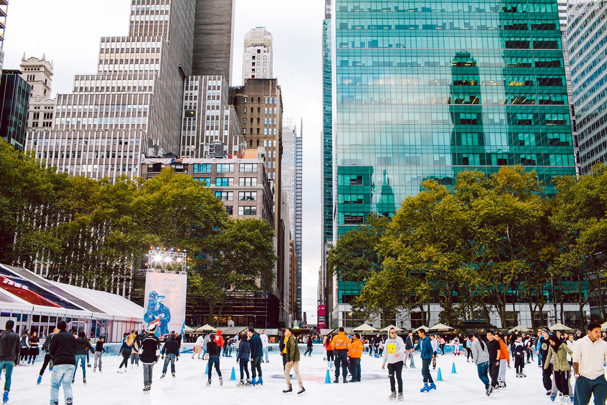 Ice skating at Bryant Park