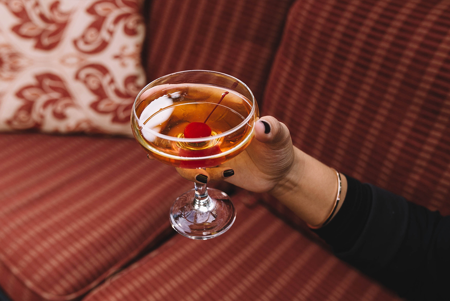 A cocktail at Refinery Rooftop in Refinery Hotel